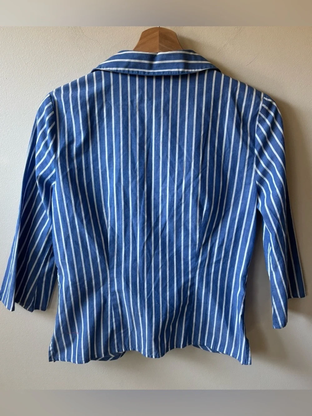 Xhilaration Blue & White Striped Button-Front Shirt